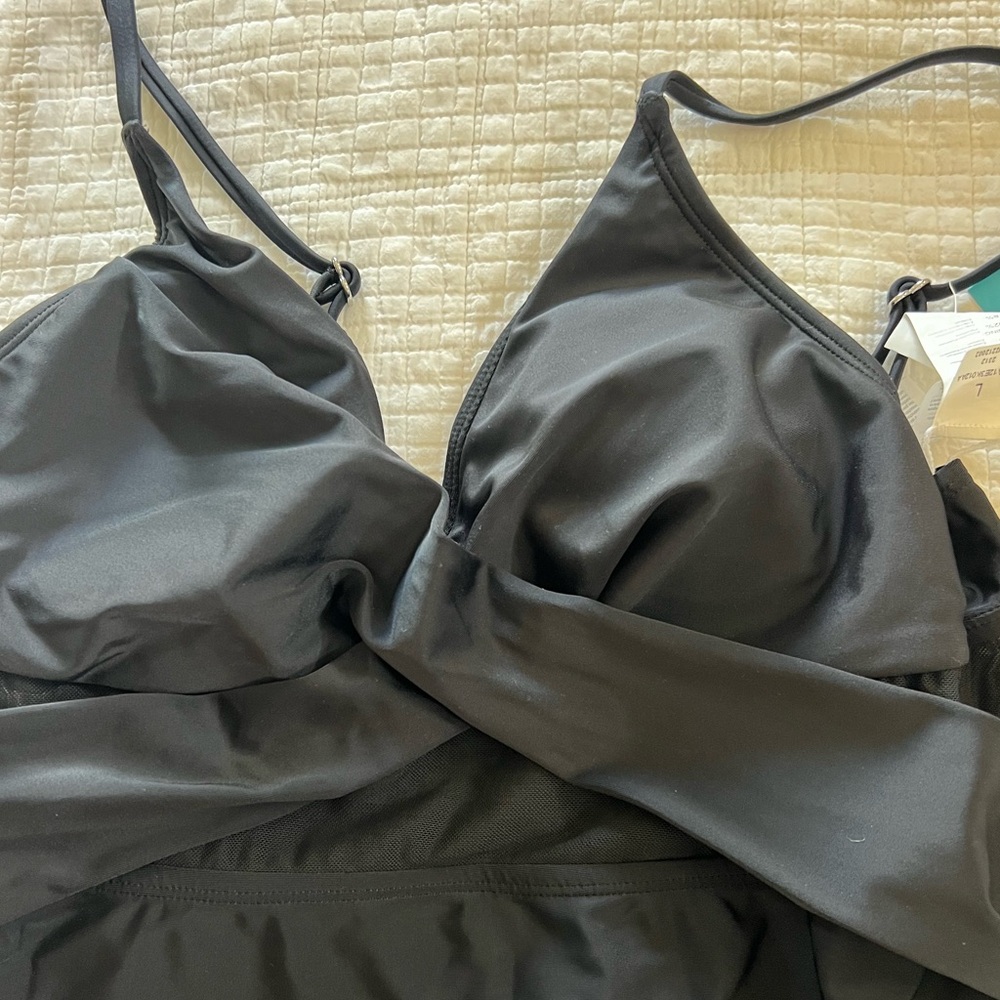 NWT CUPSHE black mesh bathing suit.